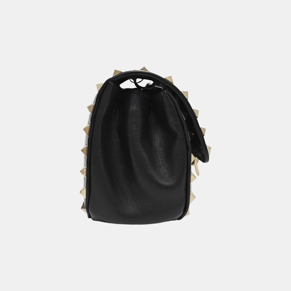 Rockstud Calfskin Black