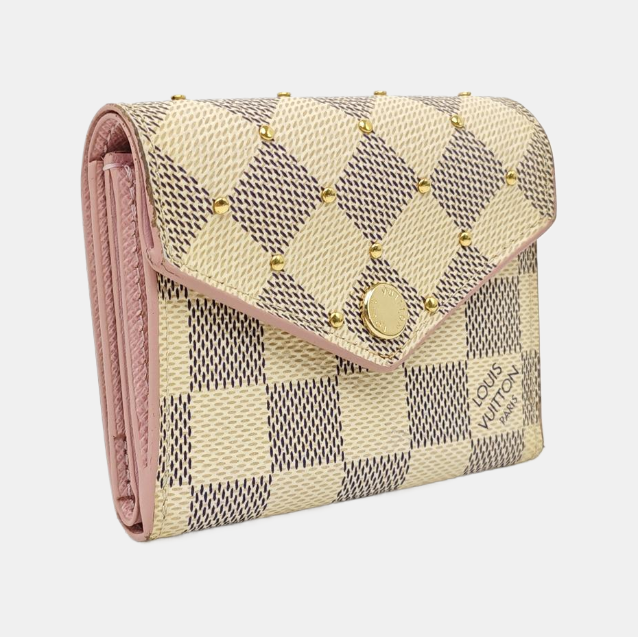 ZOE Damier Azur Coated Canvas White Wallet