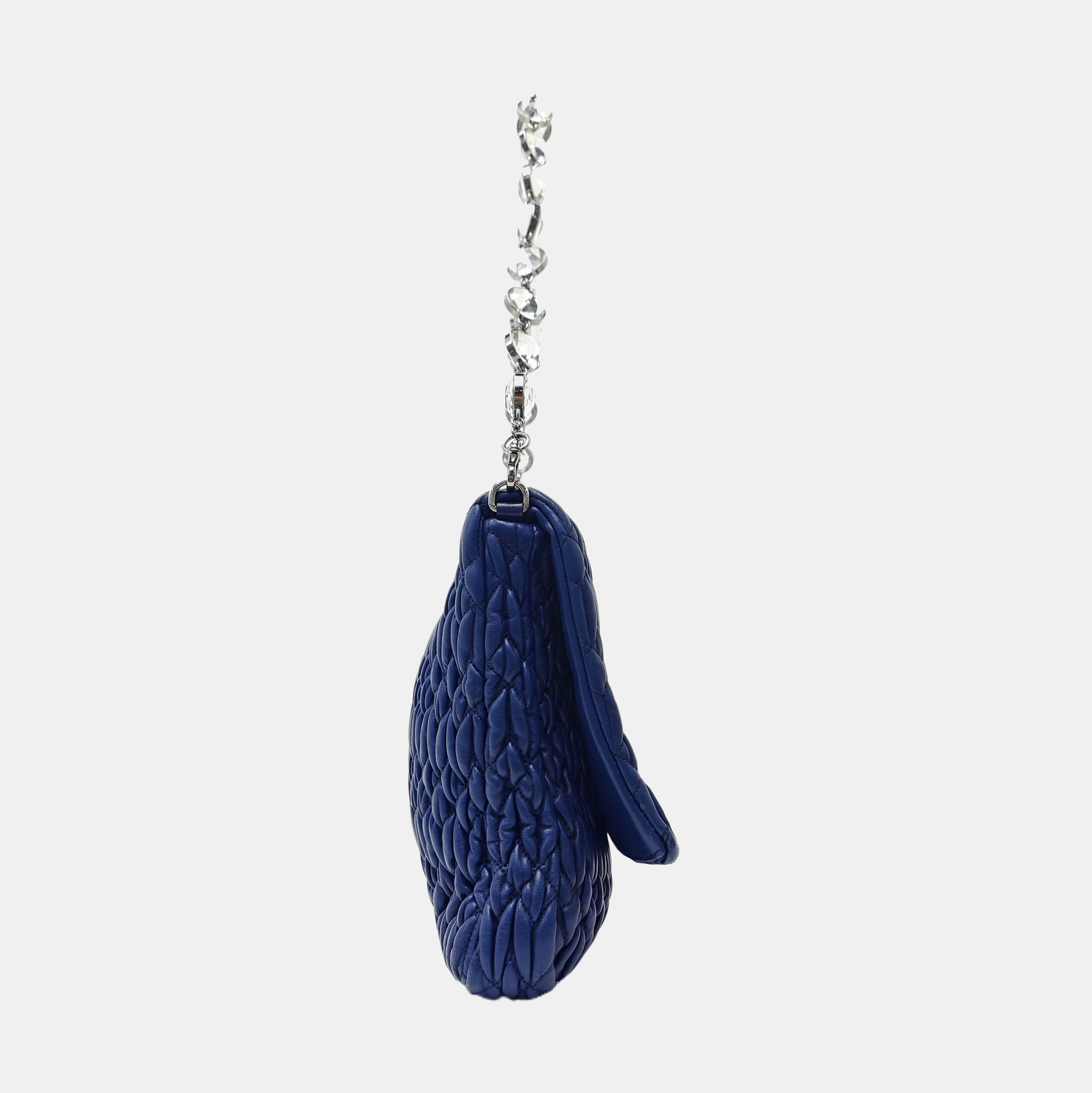 Crystal Quilted Lambskin Blue