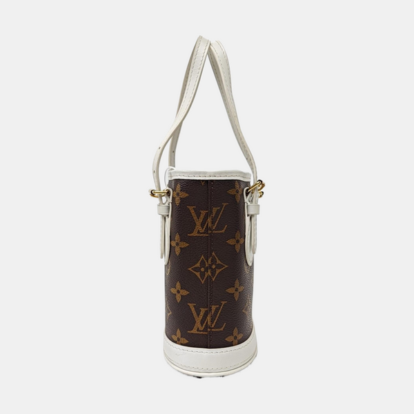 BUCKET Nano Monogram Coated Canvas Brown