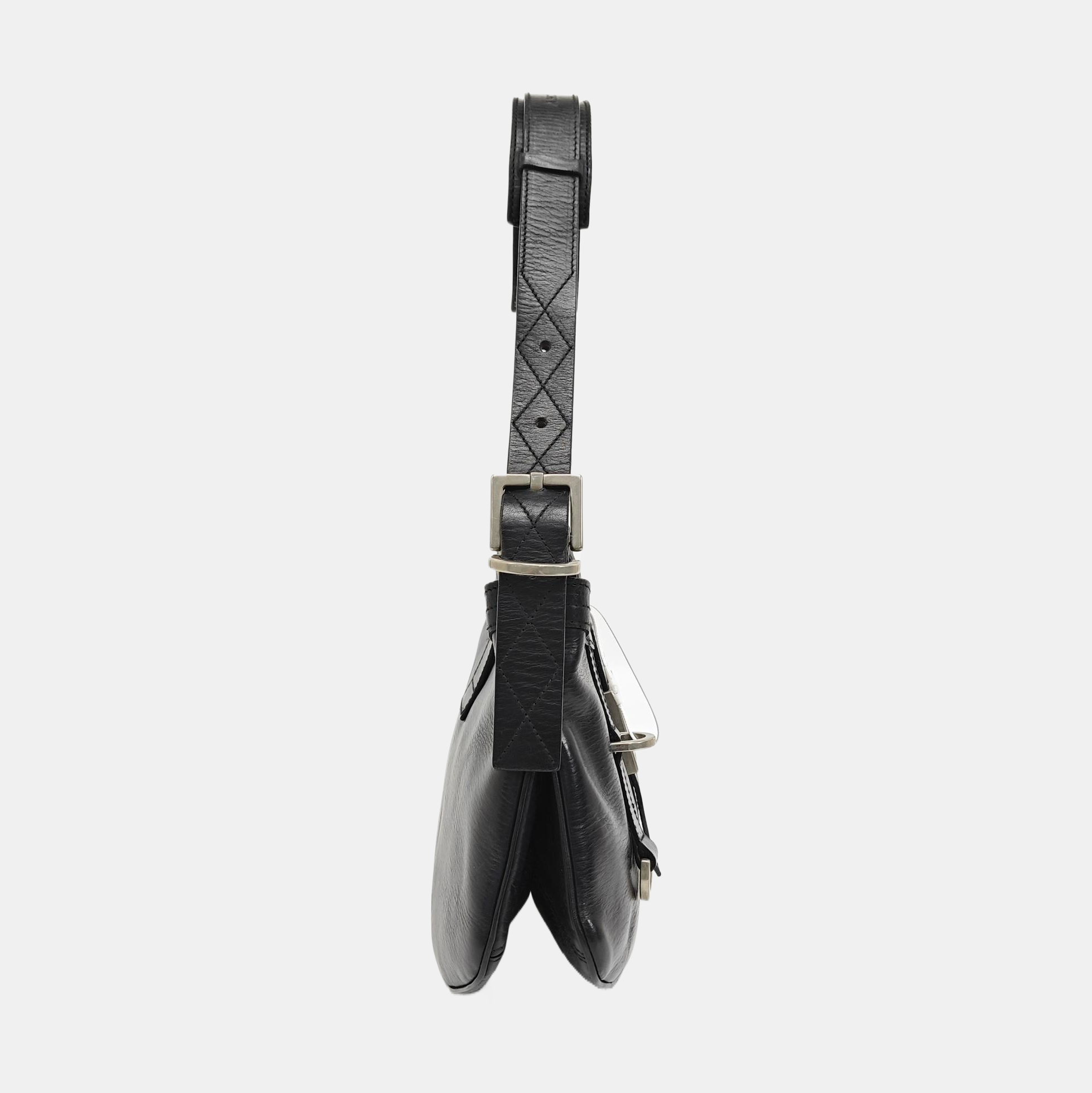 Calfskin Top Handle Bag Black