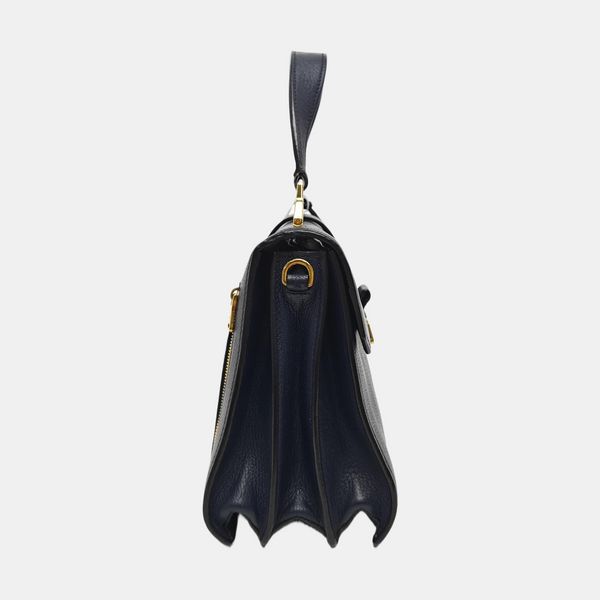 Calfskin Top Handle Bag Blue