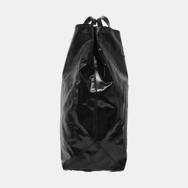 Coated Canvas Tote Bag Black