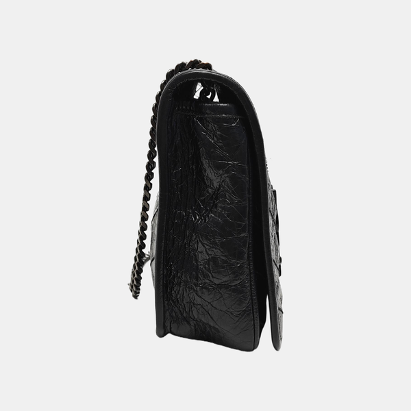 NIKI Mini Chevron Calfskin Black