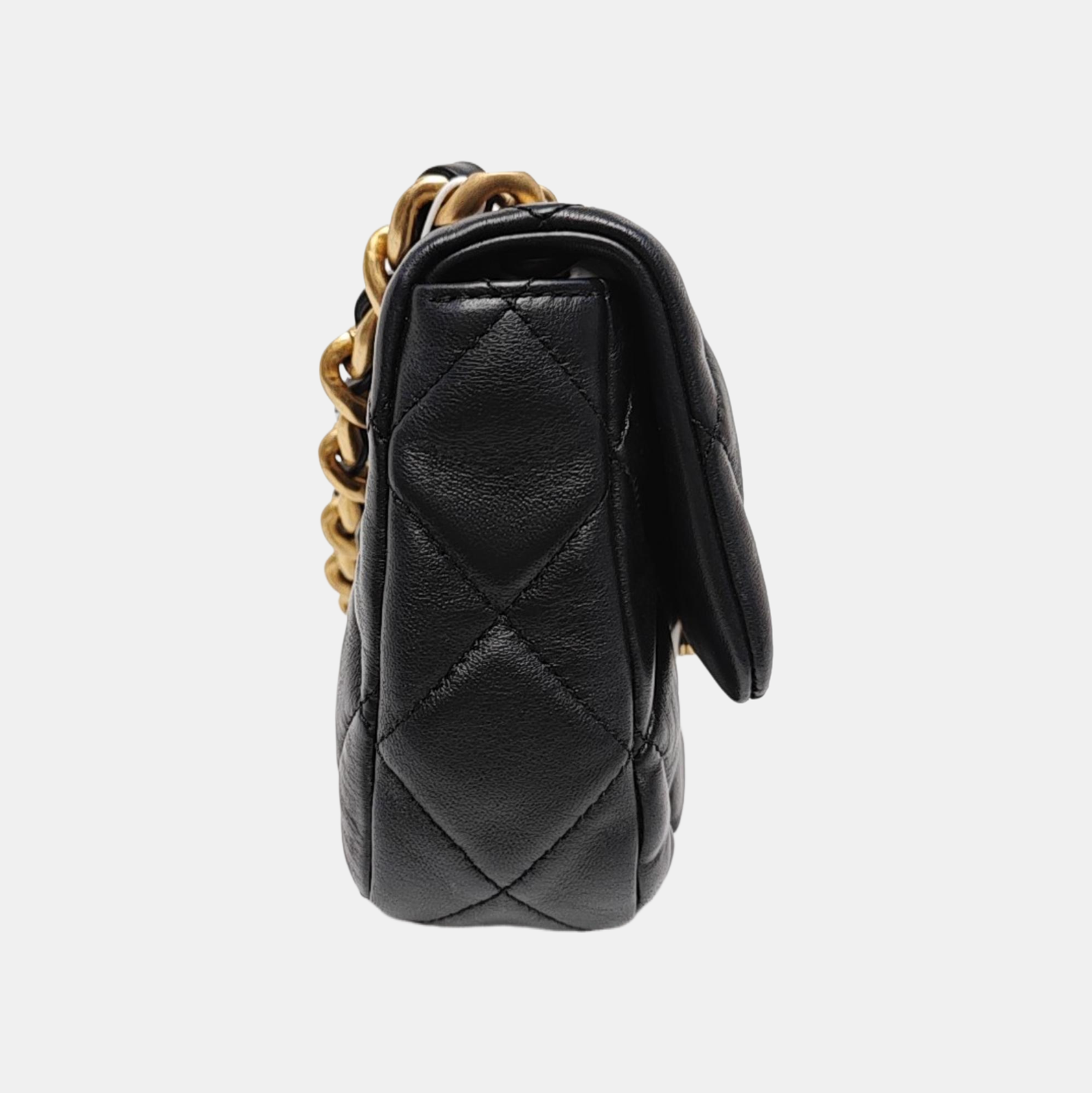Quilted Lambskin Shoulder Bag Black