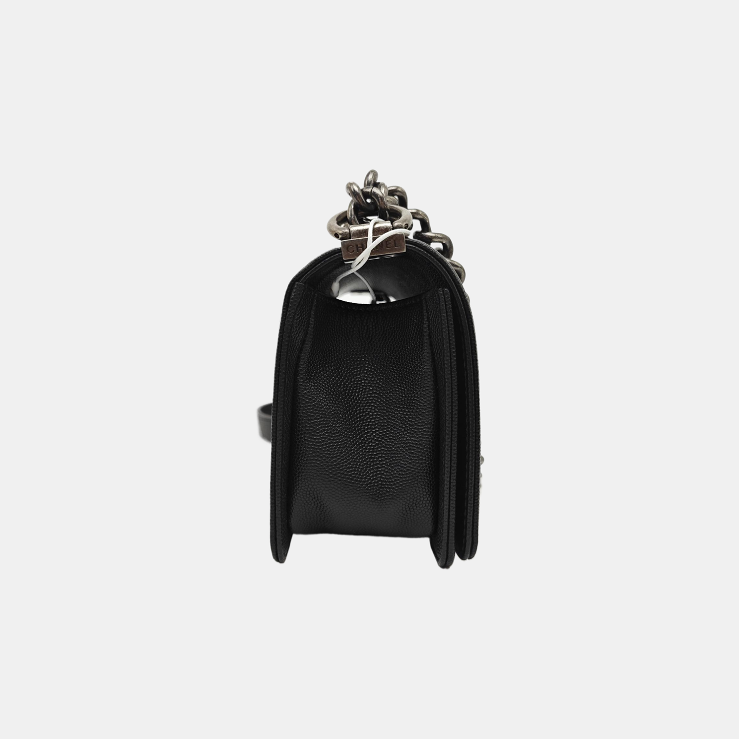 BOY CHANEL Small Quilted Grained Calfskin Black