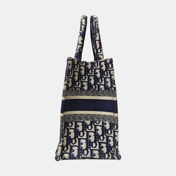 Book Tote Small Oblique Canvas Blue