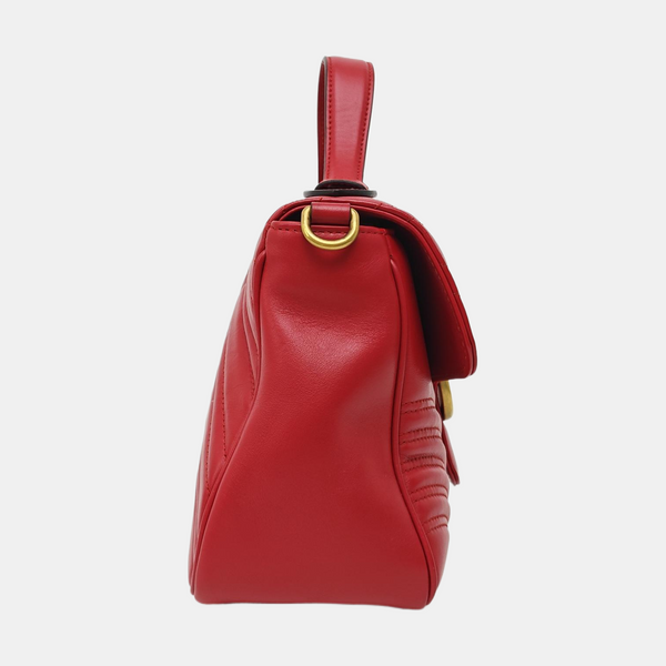 GG Marmont Small Quilted Calfskin Red