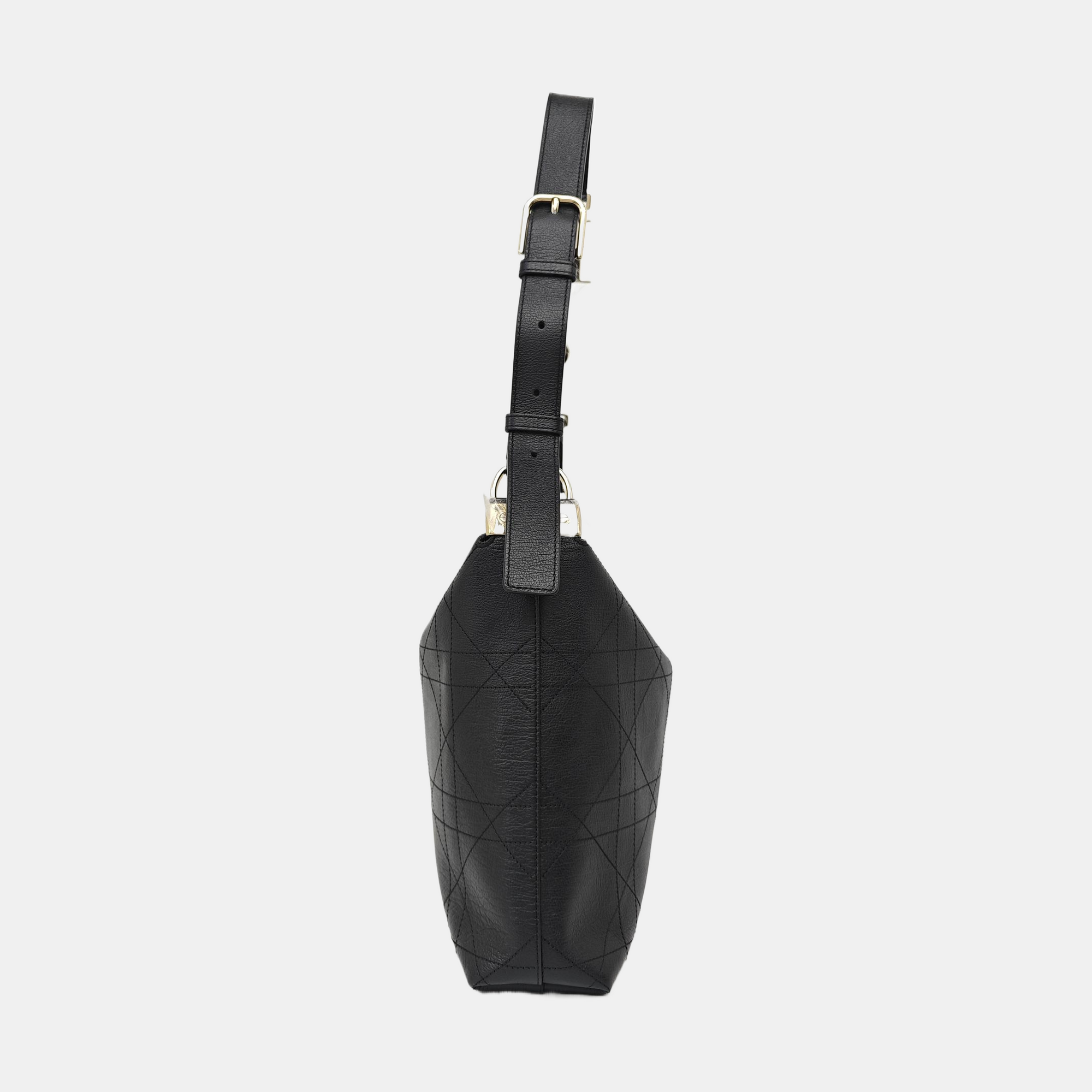 Diorly Medium Cannage Calfskin Black