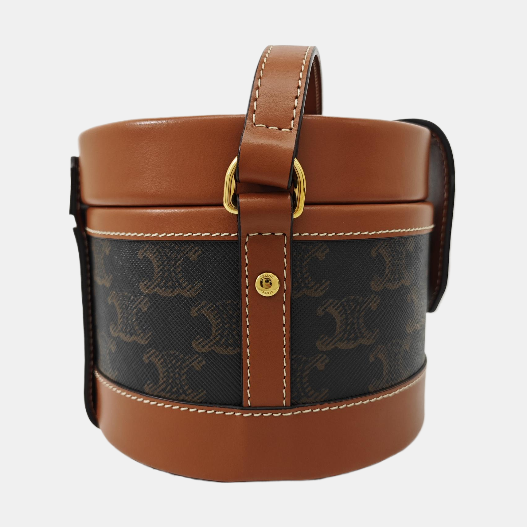 TRIOMPHE Small Coated Canvas Brown