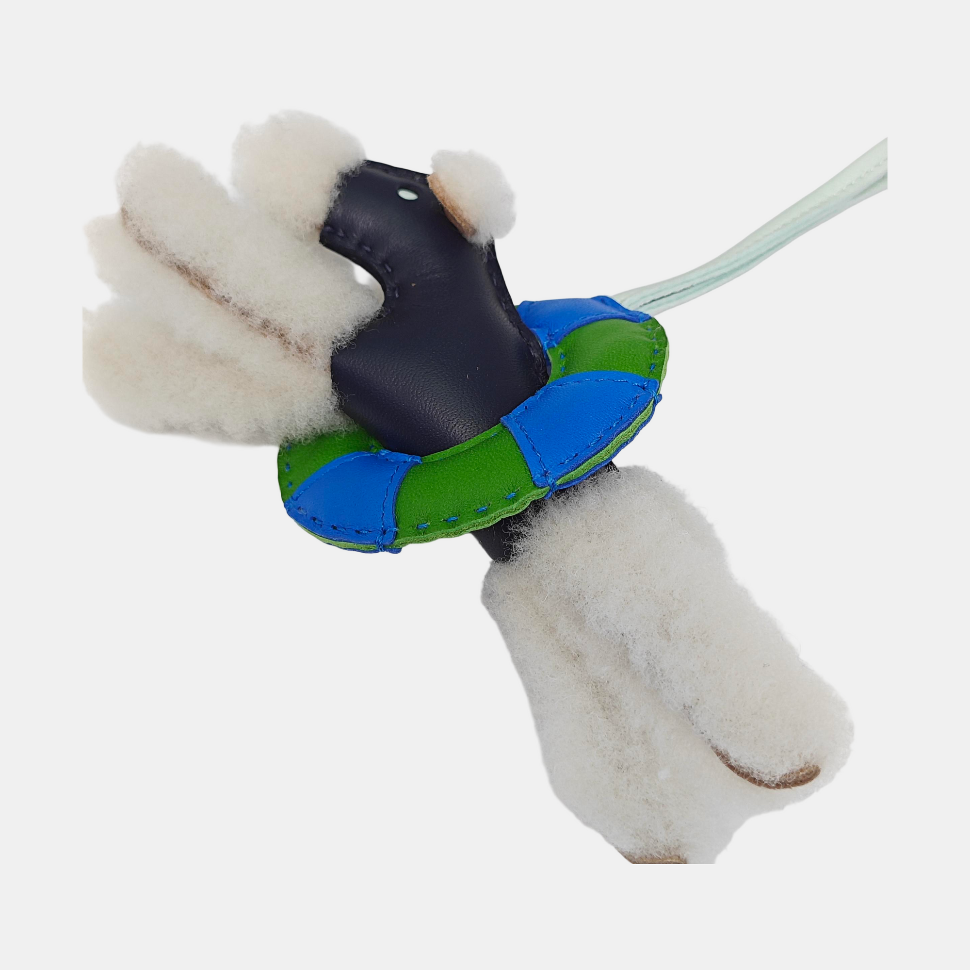Leather Bag Charm Blue