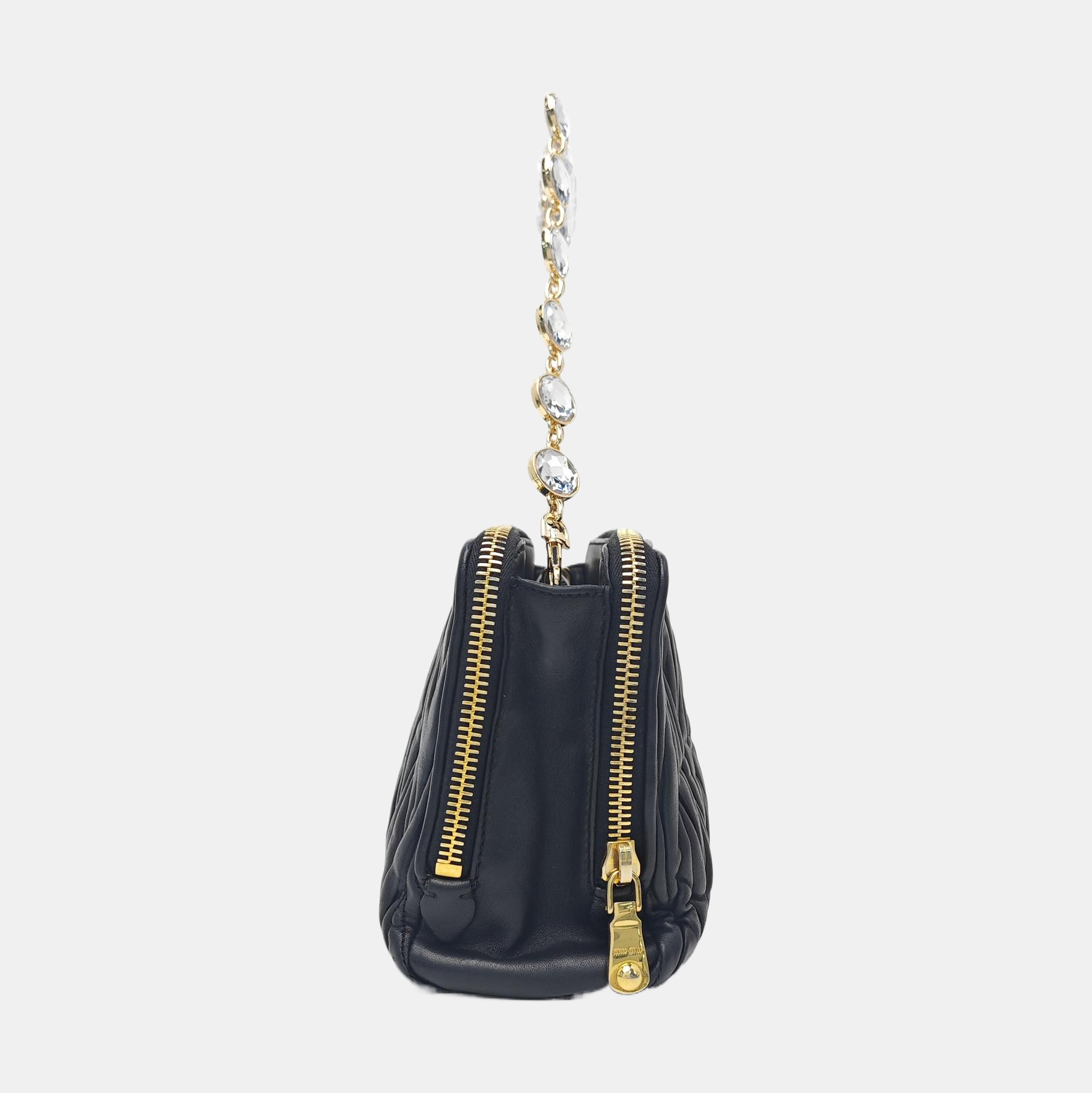 Quilted Lambskin Shoulder Bag Black