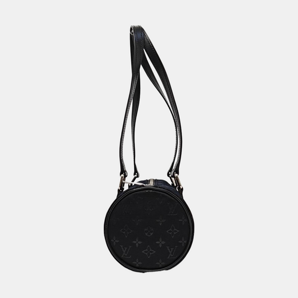Authenticated pre-owned  PAPILLON 19 Monogram Silk Satin Black - Top Handle Bag at Looply