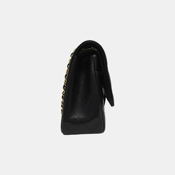 Large Quilted Grained Calfskin Black
