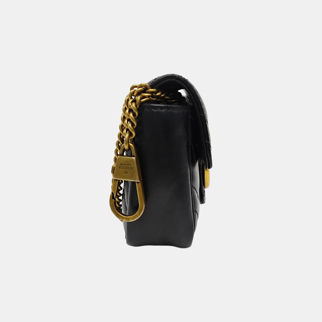 GG Marmont Mini Quilted Calfskin Black