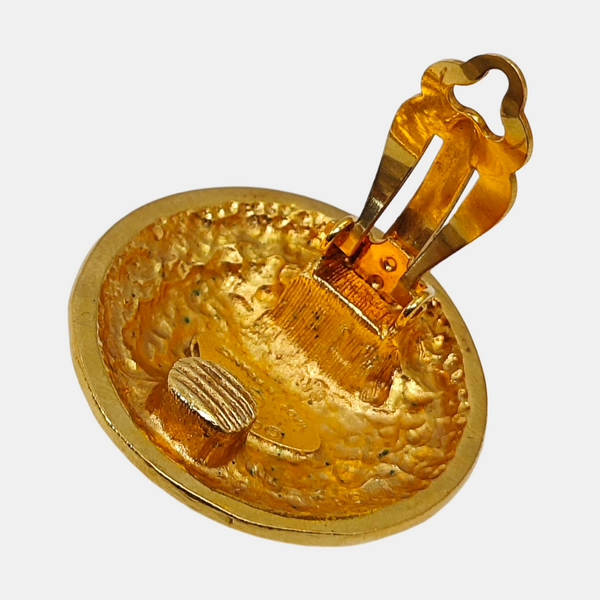 Pendientes de clip de metal dorado vintage