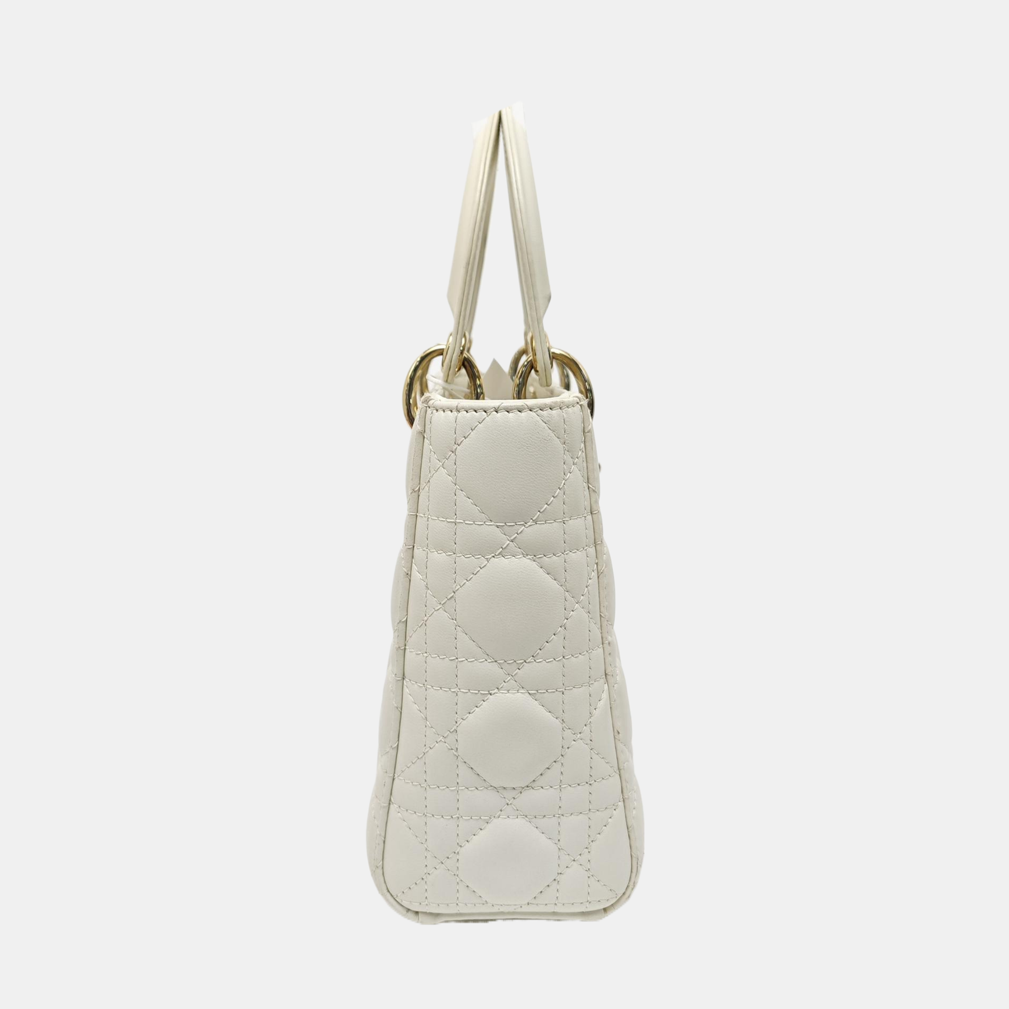 Lady Dior Small Cannage Lambskin White