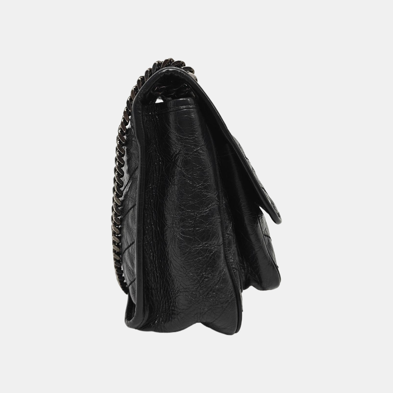 NIKI Medium Chevron Calfskin Black