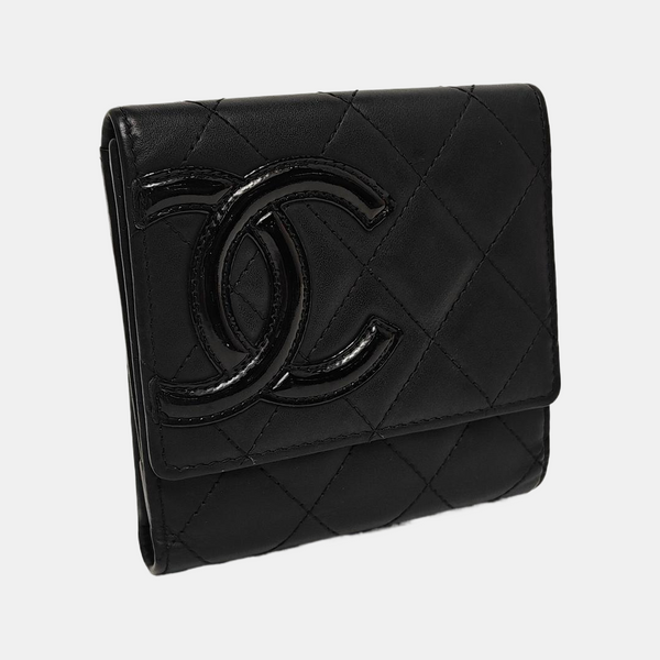 CAMBON Quilted Calfskin Black Wallet