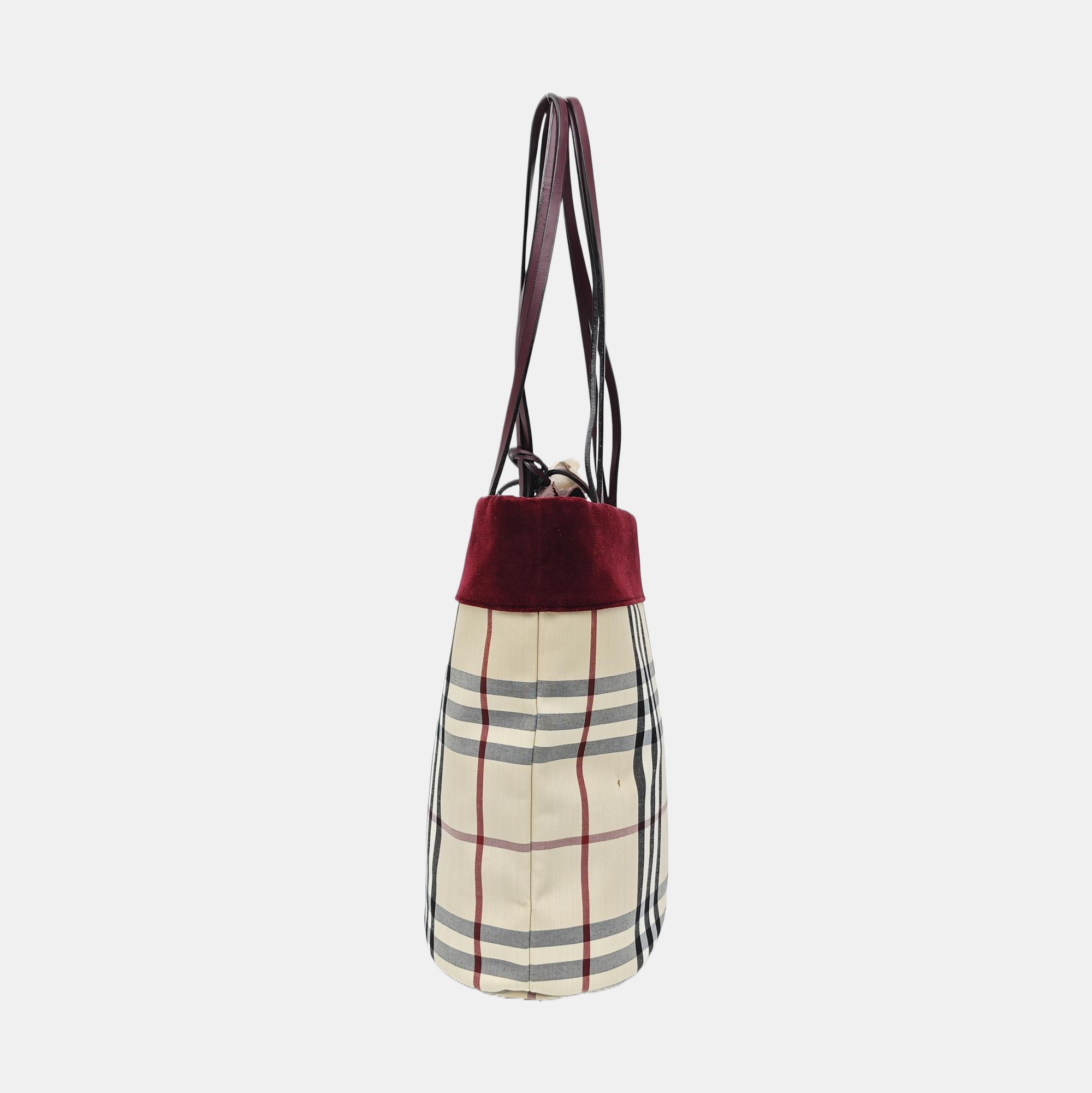 Nylon Top Handle Bag Beige