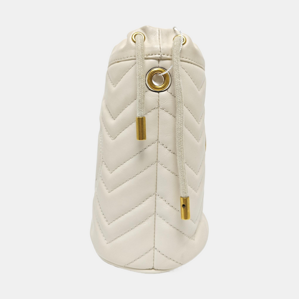 GG Marmont Mini Quilted Calfskin White