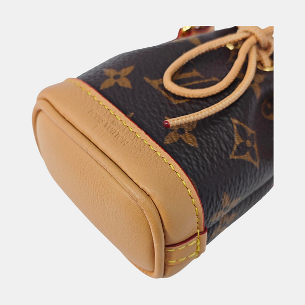 Coated Canvas Bag Charm Brown