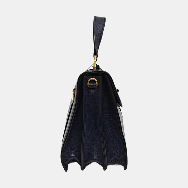 Calfskin Top Handle Bag Blue