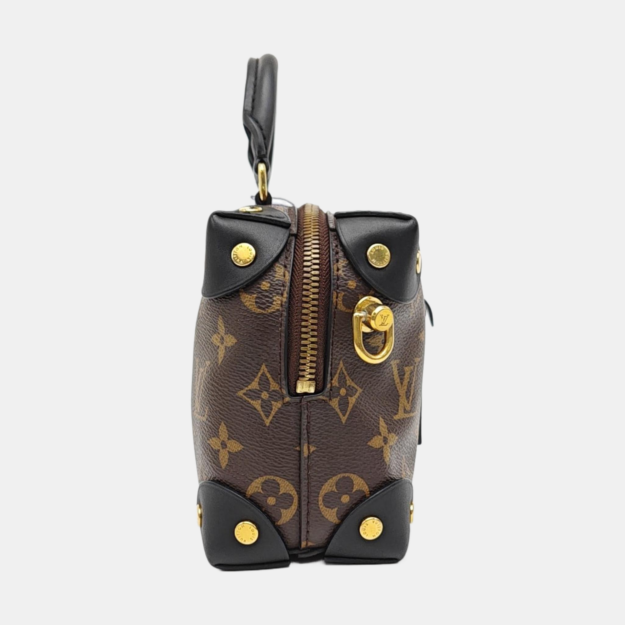 PETITE MALLE Monogram Coated Canvas Brown