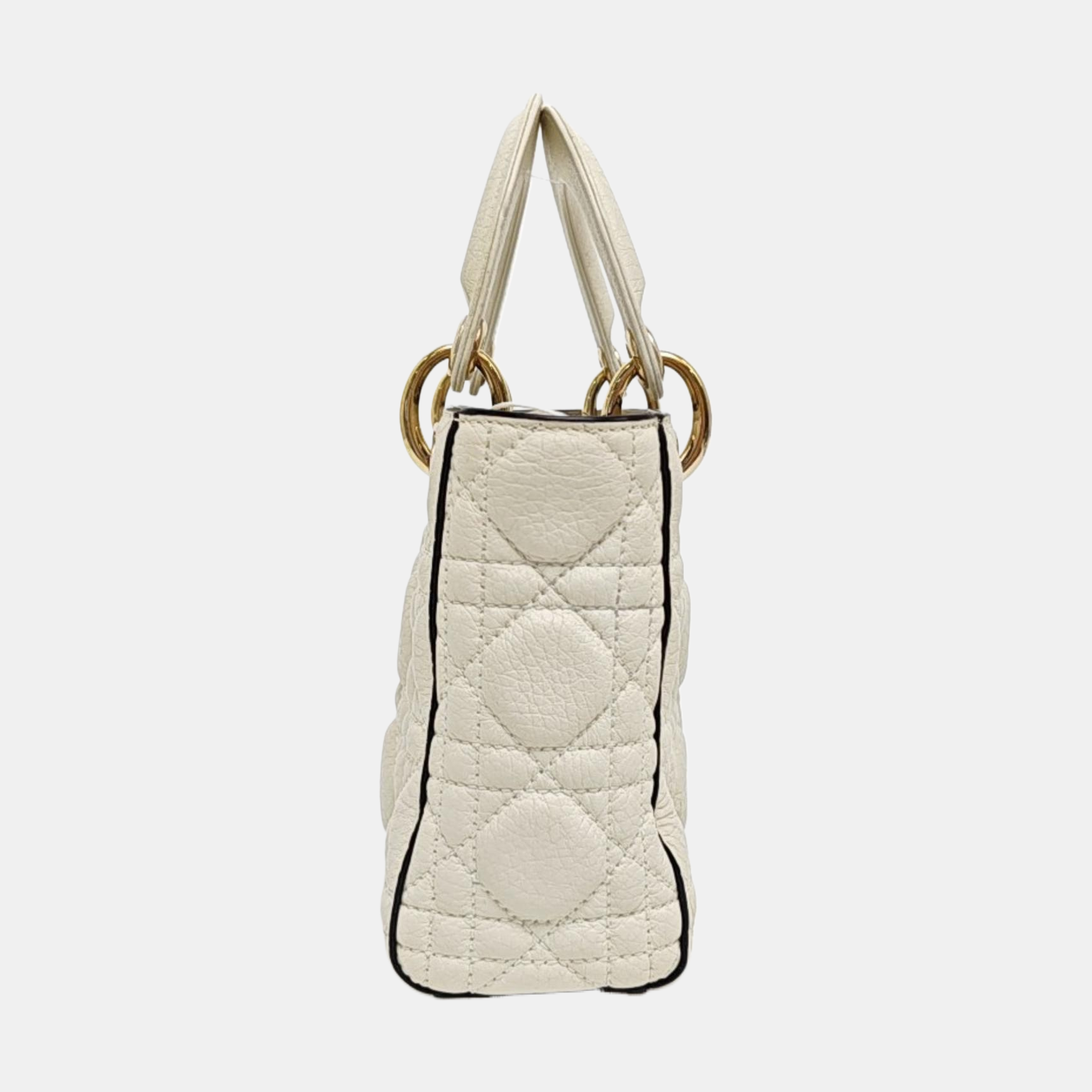 Lady Dior Mini Cannage Calfskin White