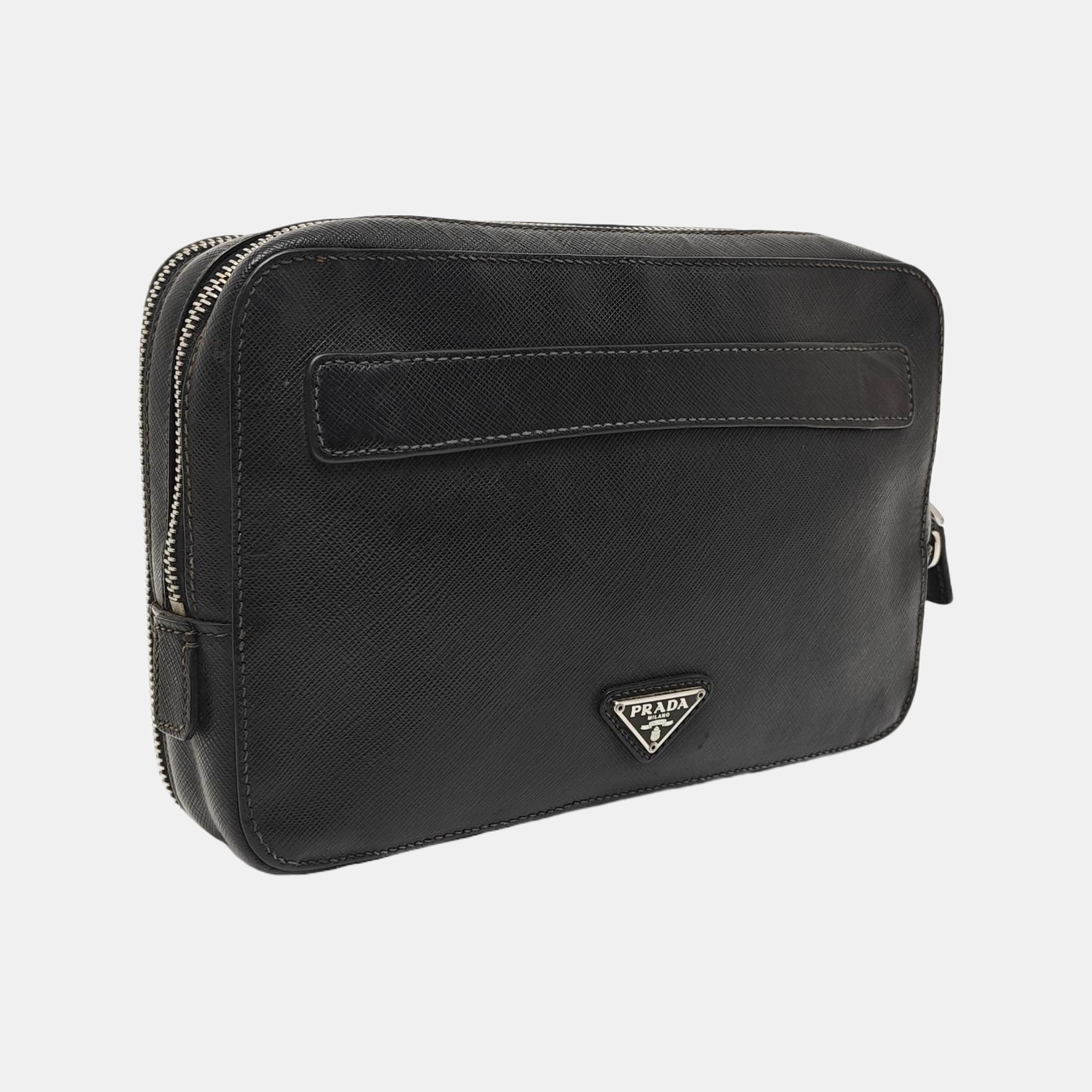Saffiano Calfskin Clutch Black