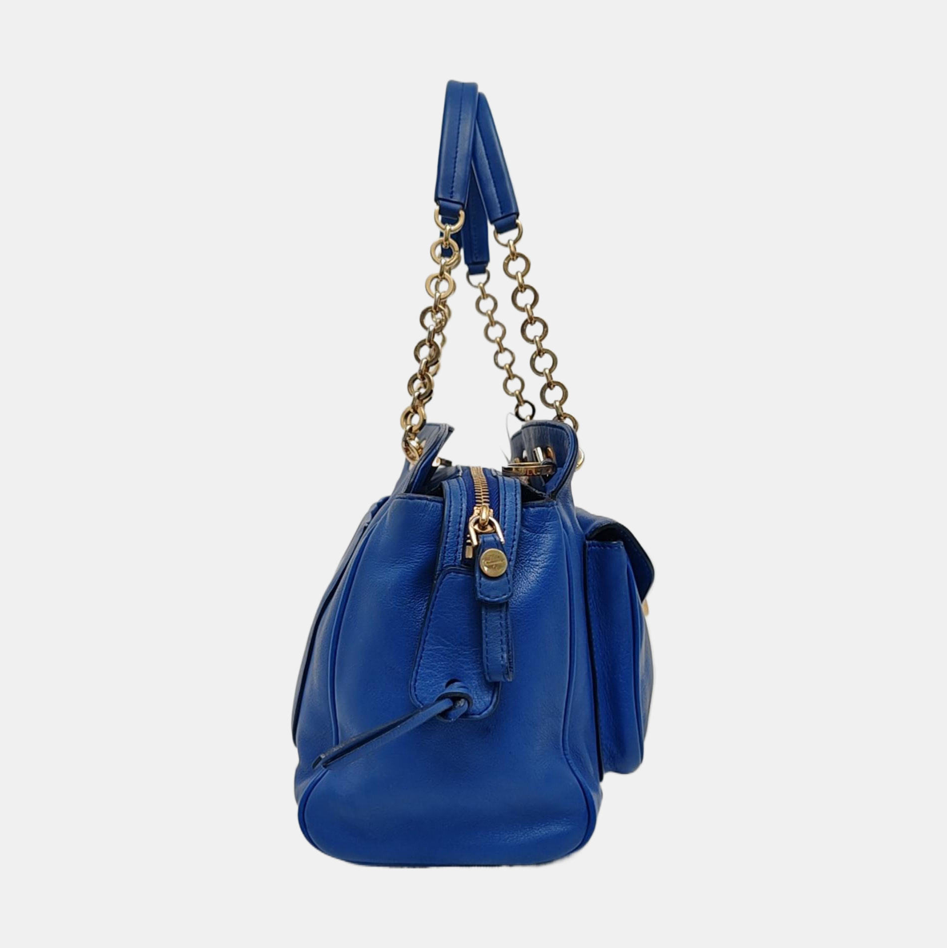 Calfskin Shoulder Bag Blue