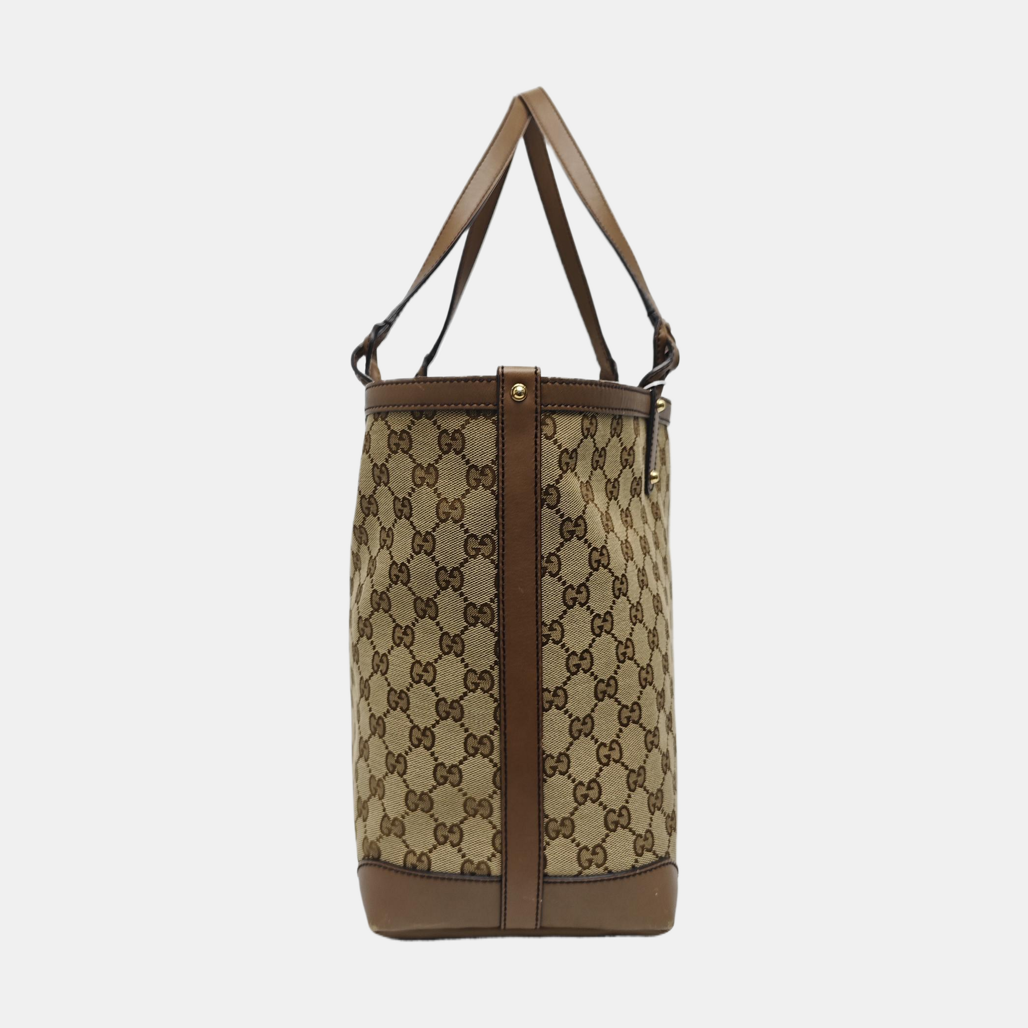 Monogram Canvas Tote Bag Brown