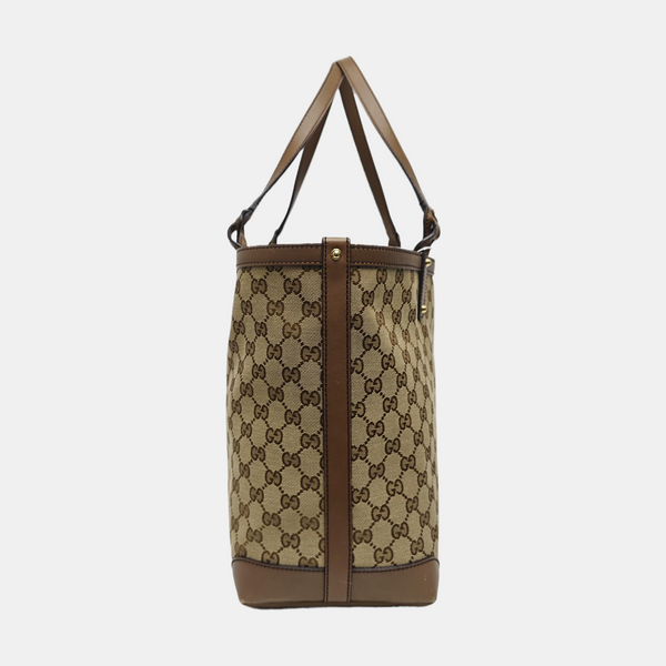 Monogram Canvas Tote Bag Brown