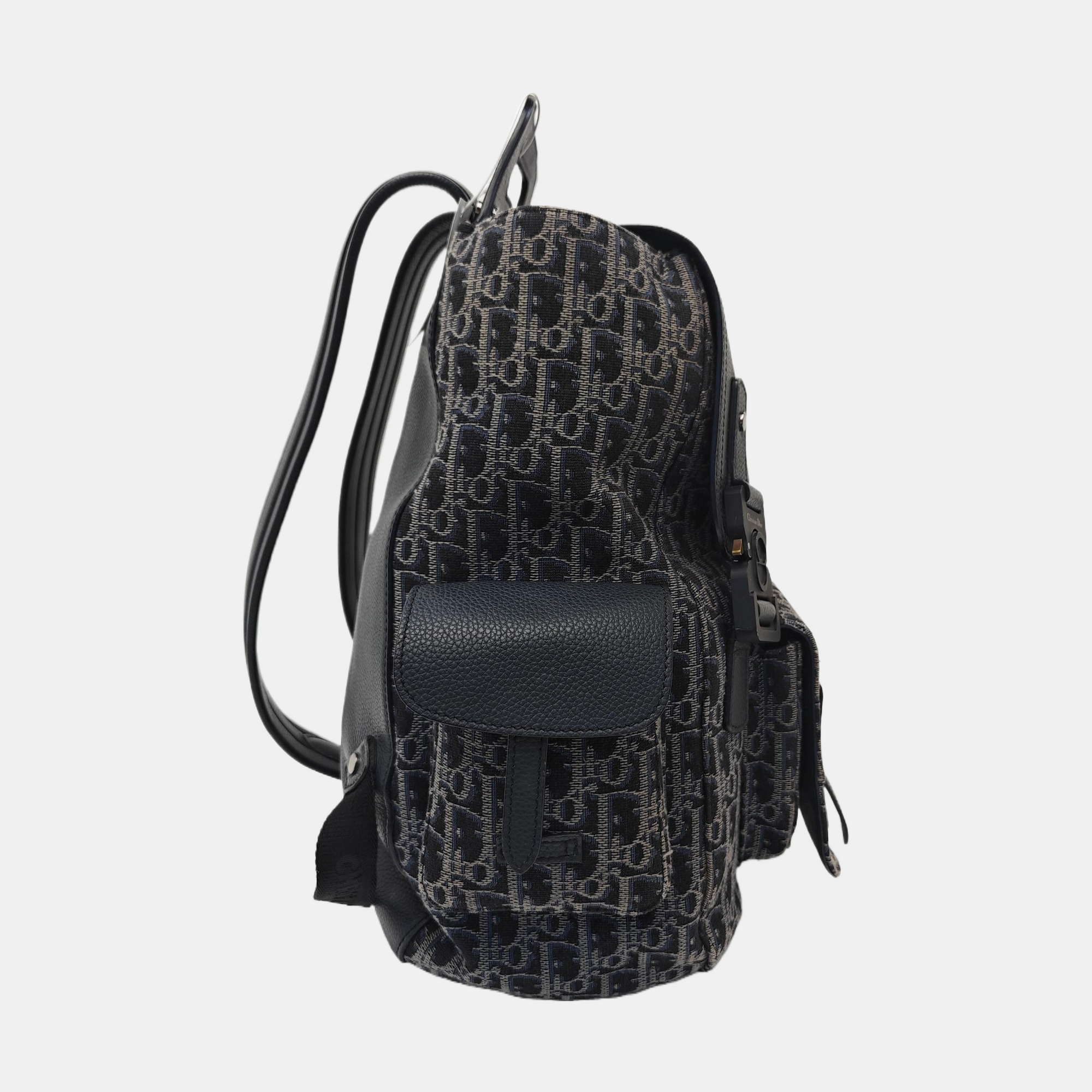 Oblique Canvas Backpack Large Blue