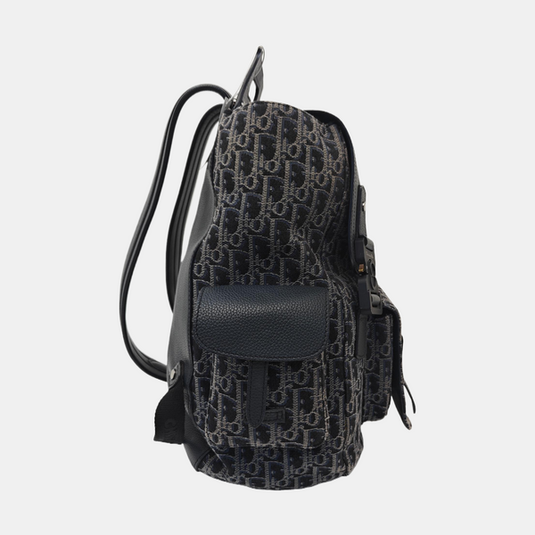 Oblique Canvas Backpack Large Blue
