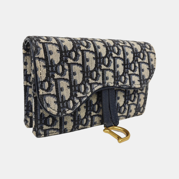 Saddle Mini Oblique Canvas Blue
