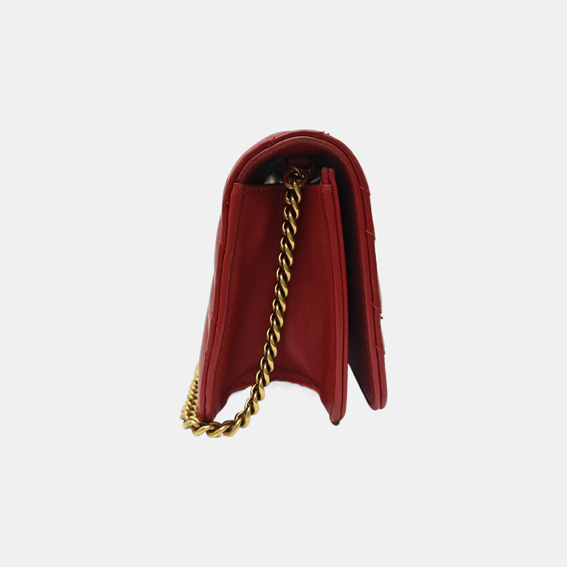 GG Marmont Super Mini Quilted Calfskin Red