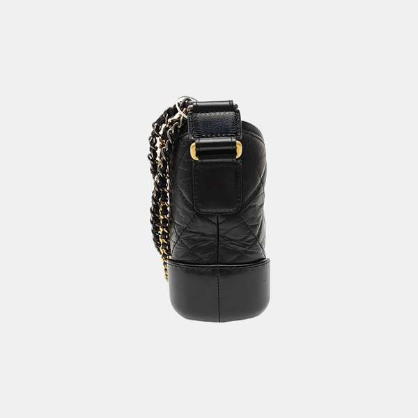 GABRIELLE Small Quilted Vintage Calf Black