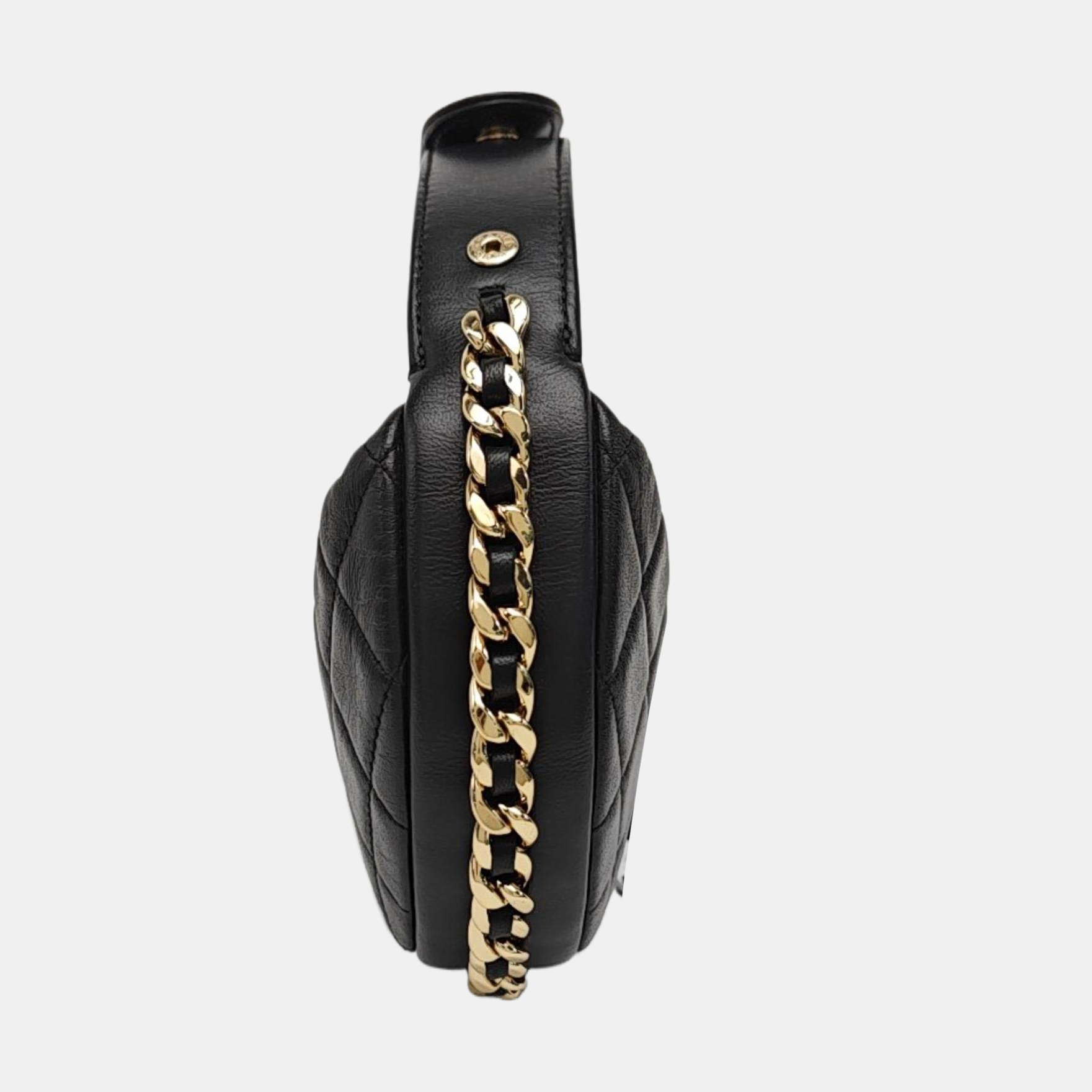 Quilted Lambskin Top Handle Bag Mini Black