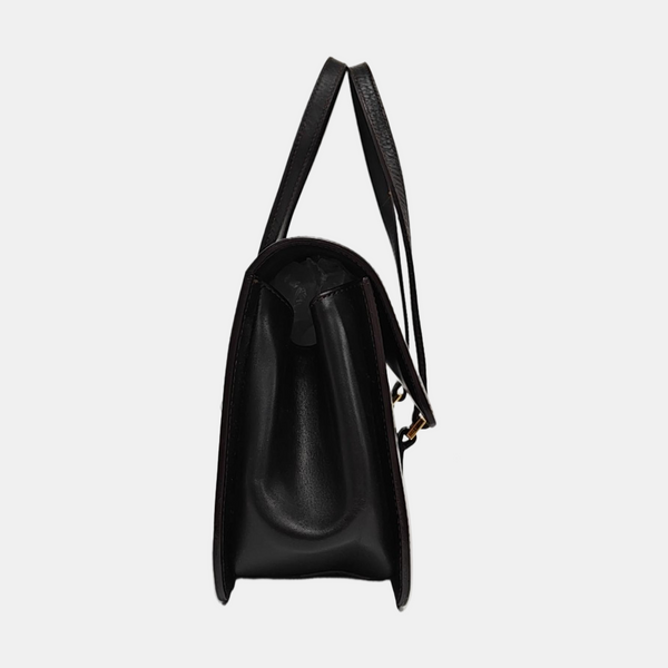 Calfskin Top Handle Bag Black