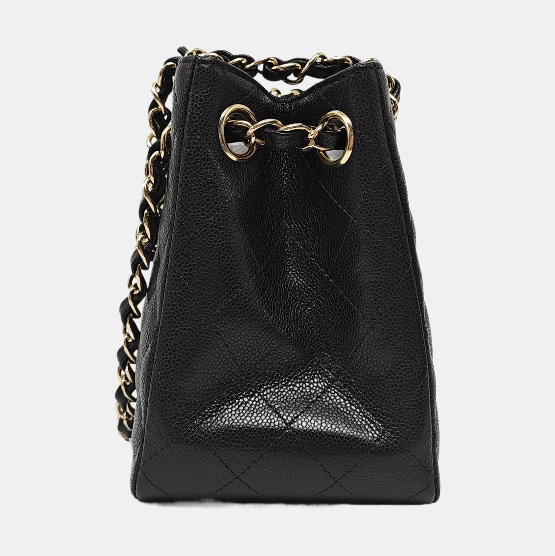 23P TOTE Quilted Grained Calfskin Black