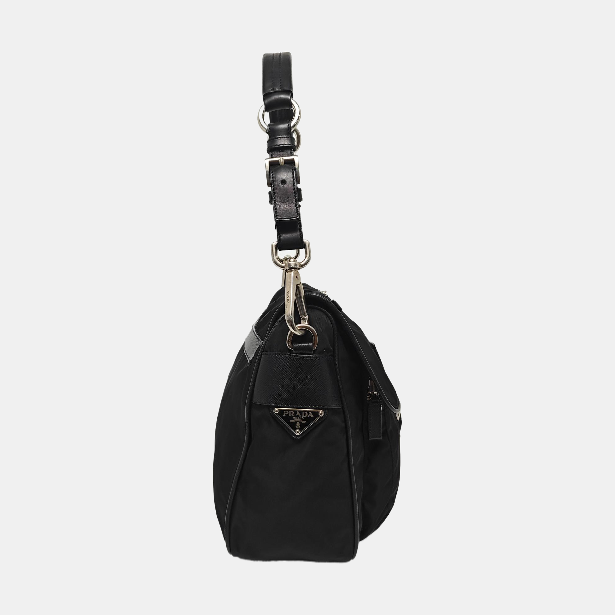 Nylon Shoulder Bag Black