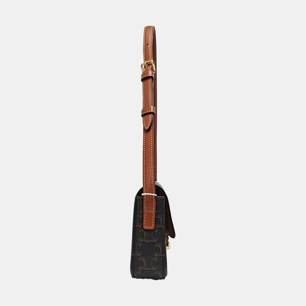 TRIOMPHE Small Coated Canvas Brown