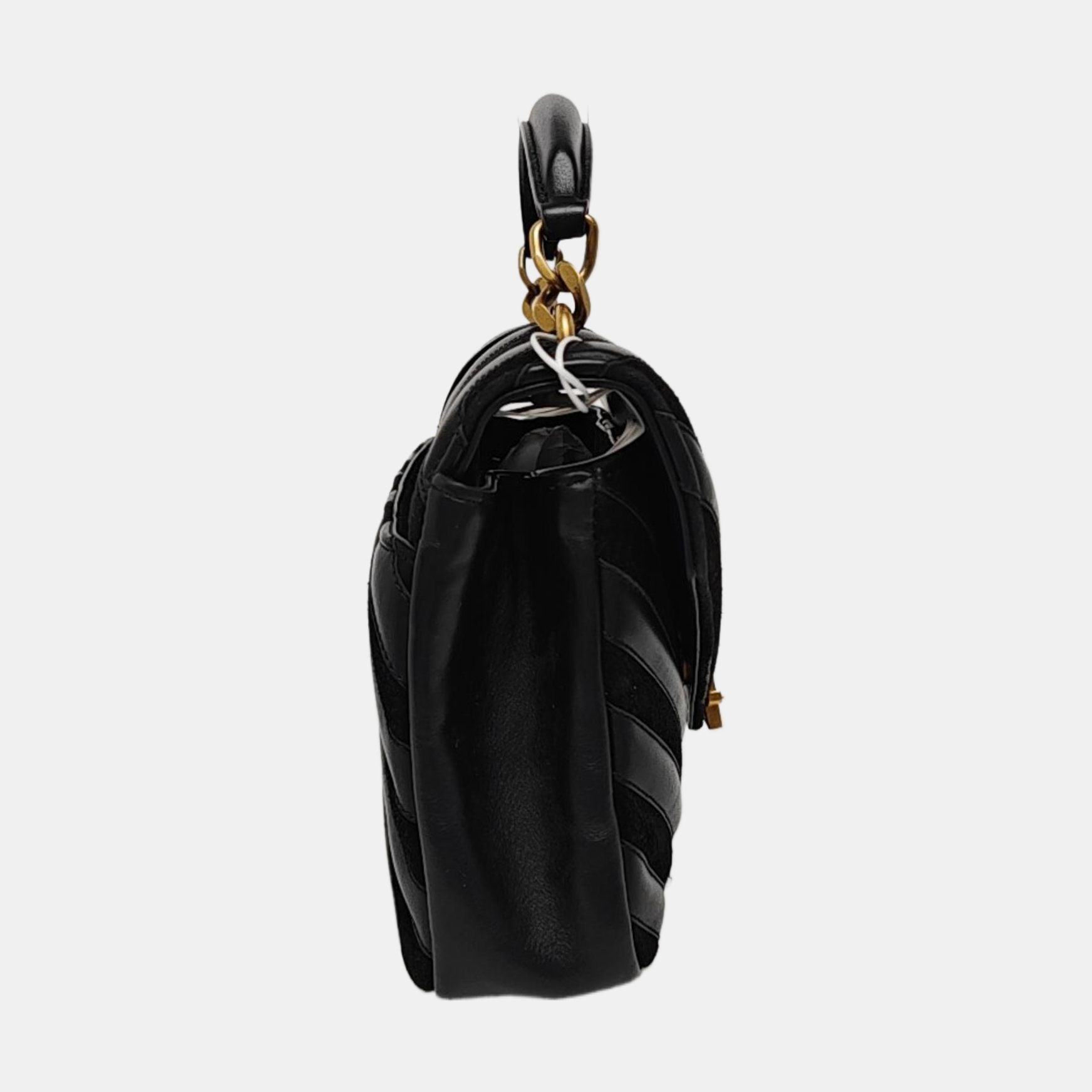 COLLEGE Medium Chevron Lambskin Black