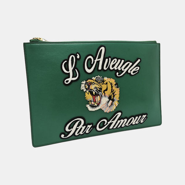 Calfskin Clutch Green