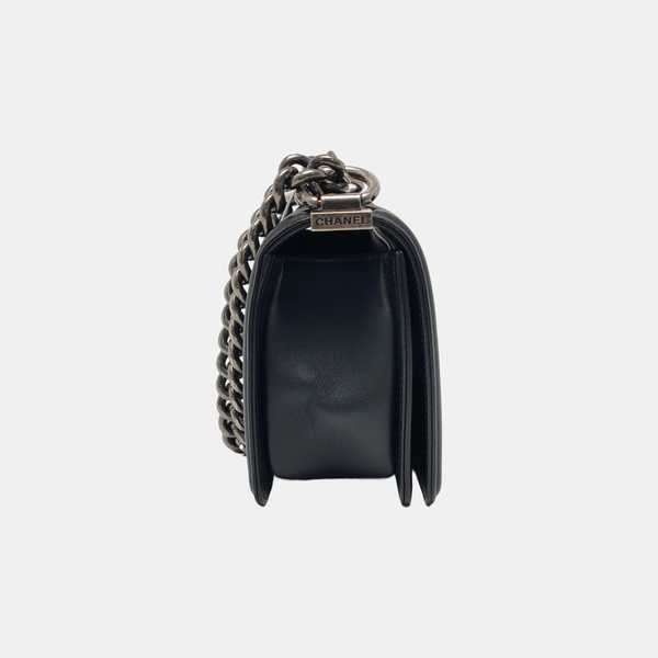 BOY CHANEL Small Quilted Calfskin Black