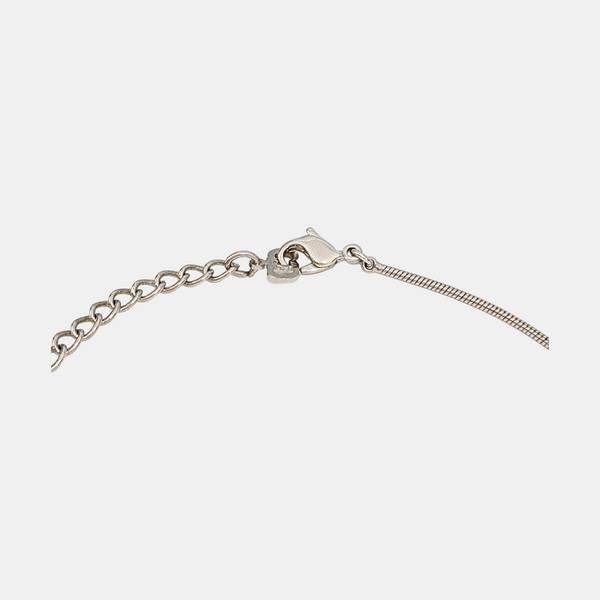 Dog Tag Metal Silver Necklace