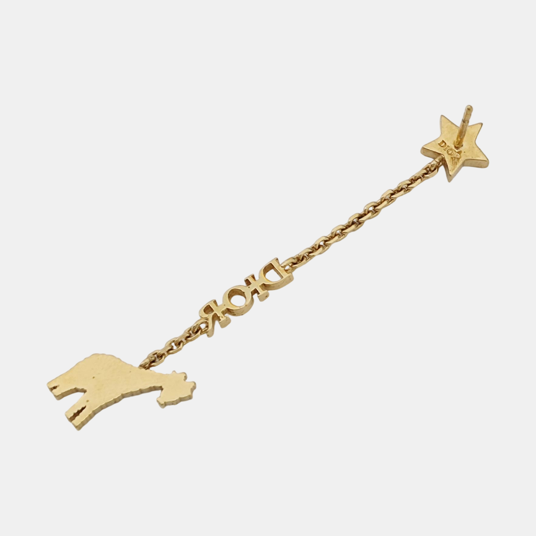 Diorable Metal Gold Stud Earrings