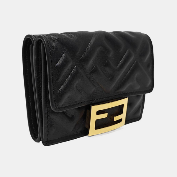 Trifold Monogram Lambskin Black Card Holder