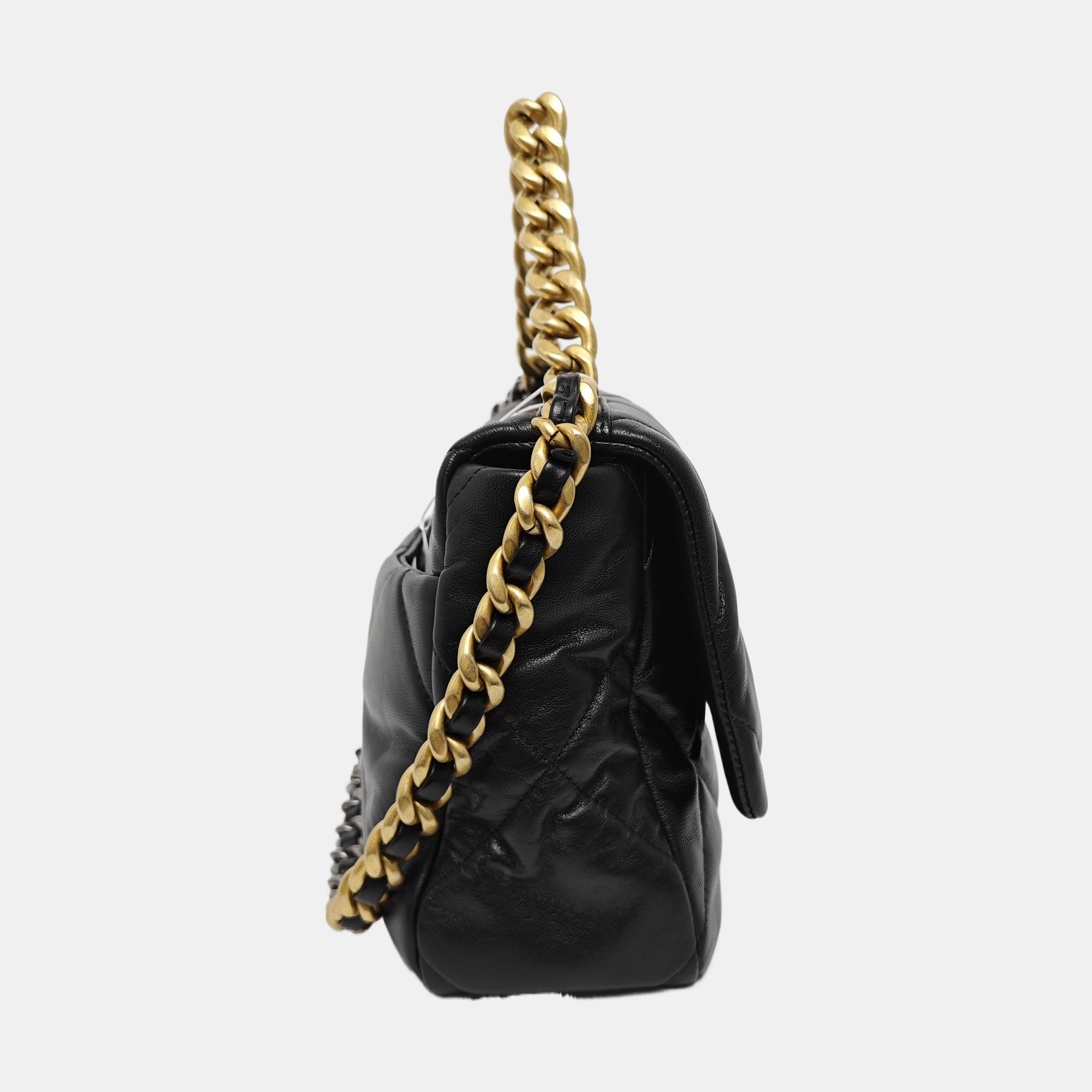 CHANEL 19 Large Quilted Lambskin Black